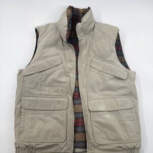 Vintage Mens Eddie Bauer Goose Down Vest Utility Outdoor Hiking Medium Camping